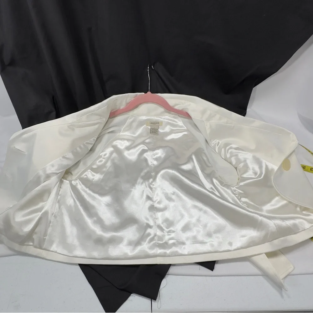Vertigo Paris Cream Cropped Satin Bomber Jacket - Picture 8 of 16